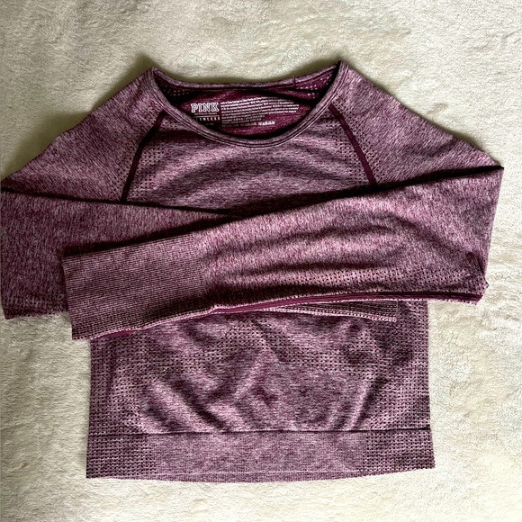 PINK Victoria’s Secret, seamless long sleeve crop top, size M - Picture 6 of 8